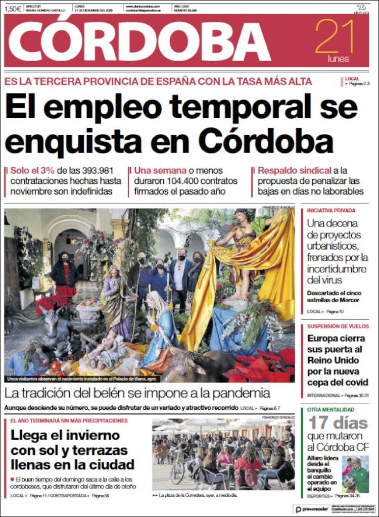 Portada de Diario de Córdoba (España)