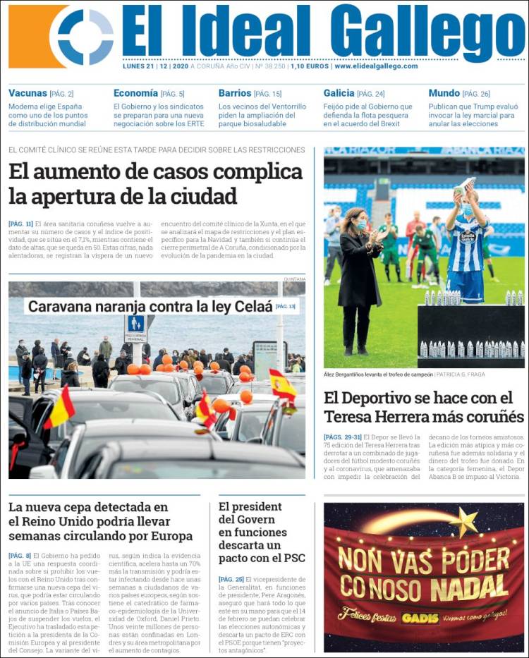 Portada de Diario de Ferrol (España)