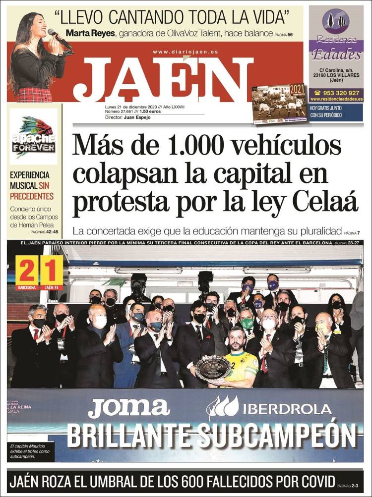 Portada de Diario Jaén (España)