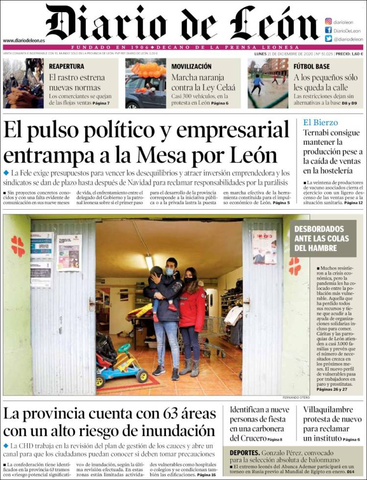 Portada de Diario de León (España)