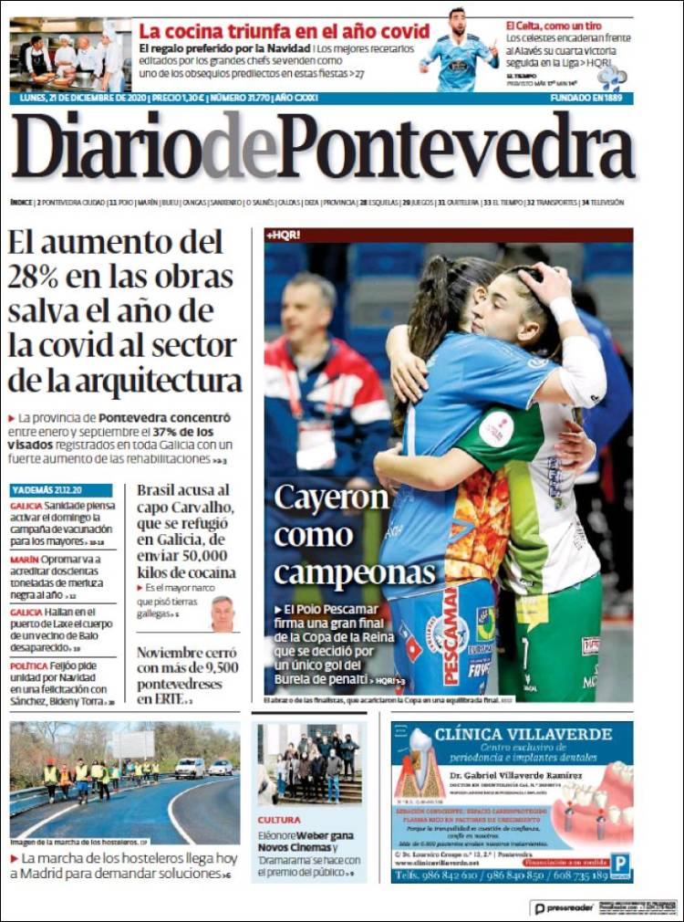 Portada de Diario de Pontevedra (España)