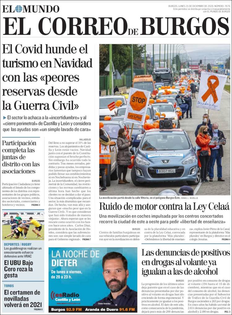 Portada de El Correo de Burgos (España)