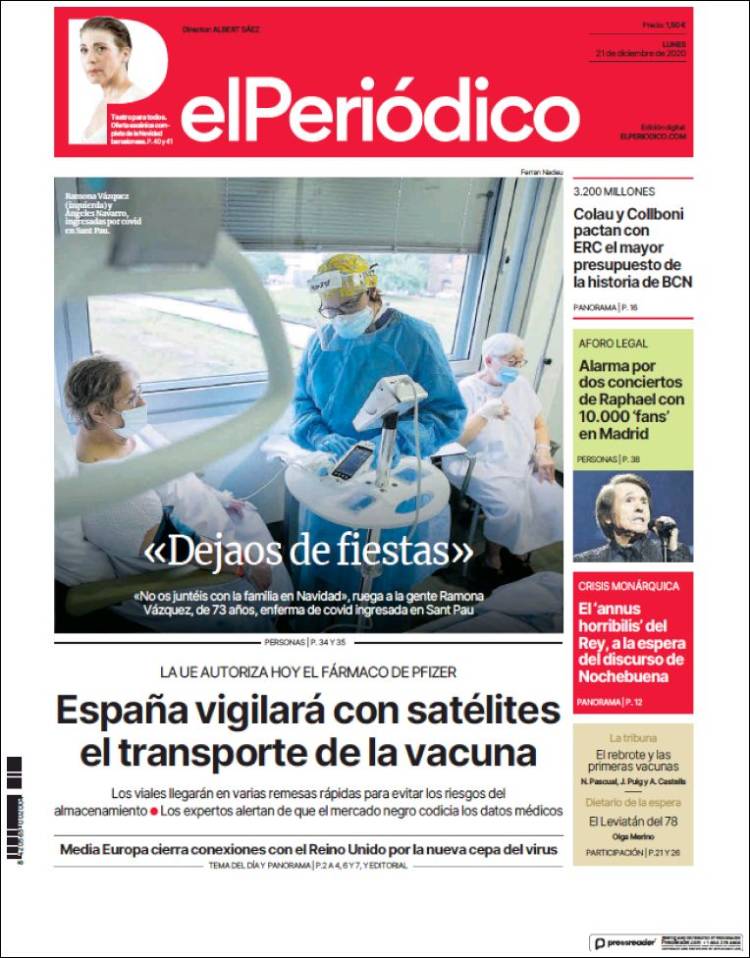 Portada de El Periódico (Spain)