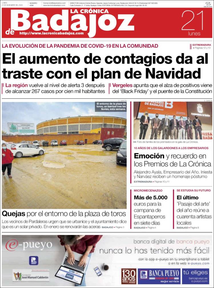 Portada de El Periódico de Extremadura (España)