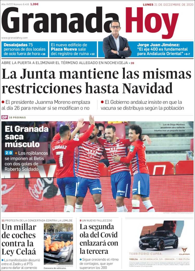 Portada de Granada Hoy (España)