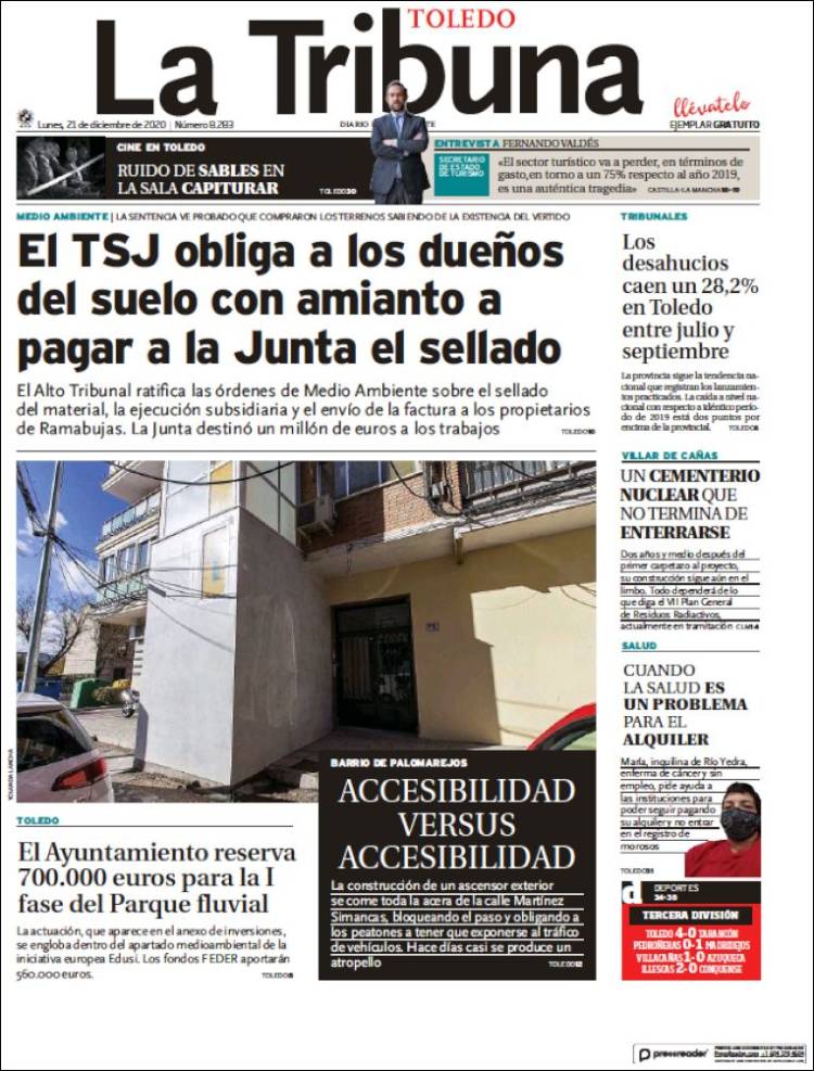 Portada de La Tribuna de Toledo (España)