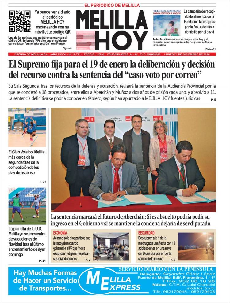 Portada de Melilla Hoy (España)