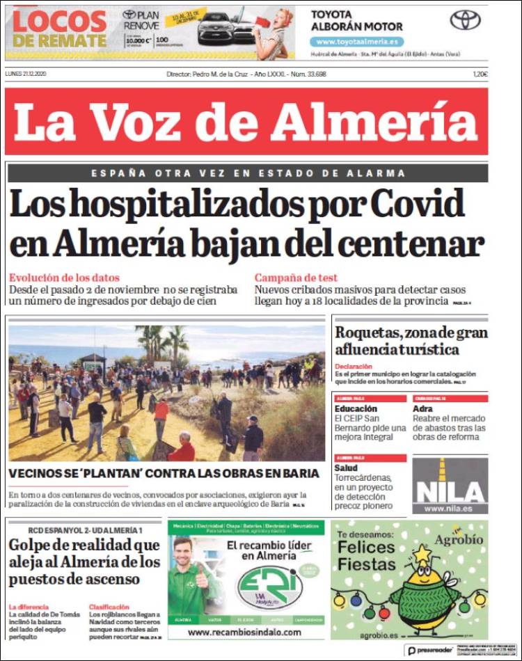 Portada de La Voz de Almería (Spain)