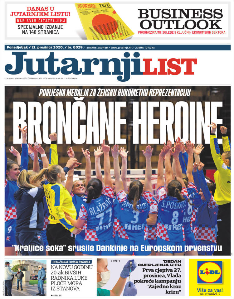 Portada de Jutarnji List (Croacia)