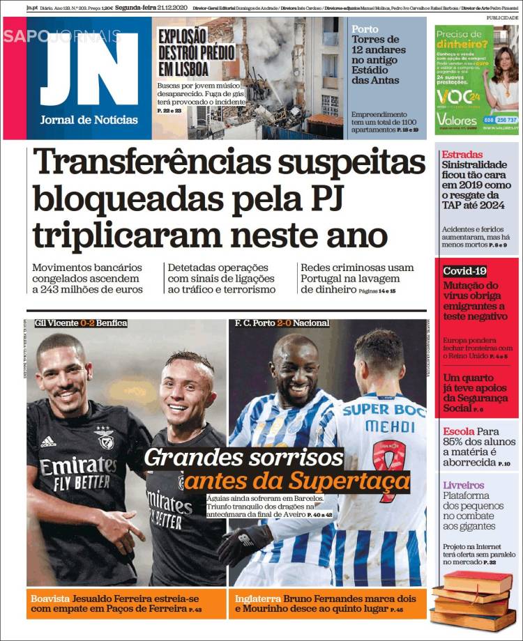 Portada de Jornal de Notícias (Portugal)