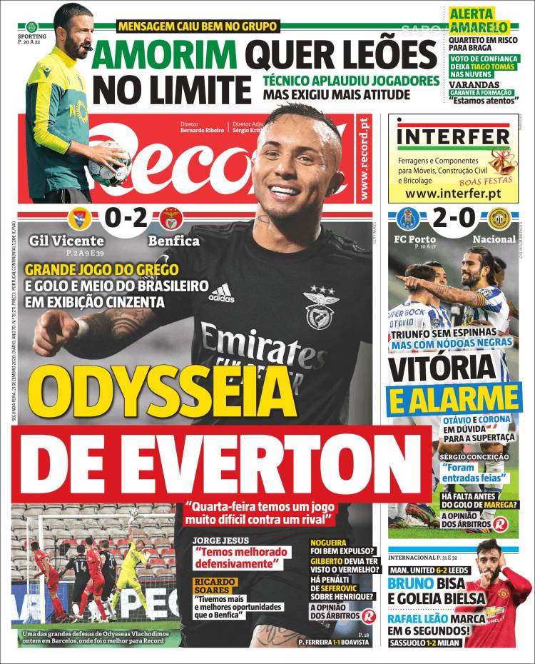 Portada de Record (Portugal)