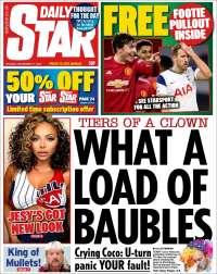 Portada de Daily Star (Reino Unido)