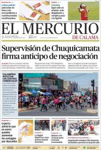 Portada de El Mercurio - Calama (Chile)