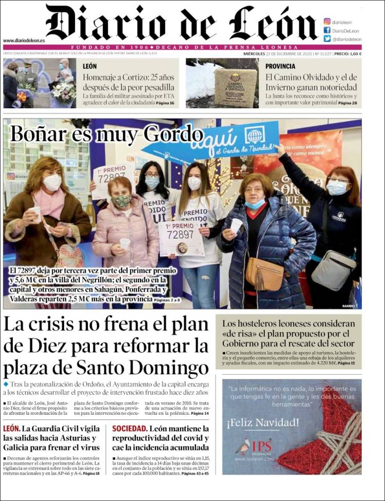 Portada de Diario de León (Espa&ntilde;a)