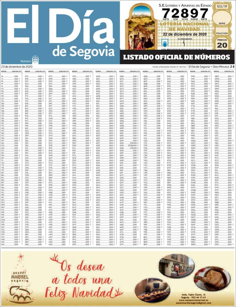 Portada de El Día de Segovia (España)