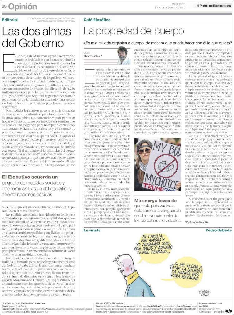 Portada de El Periódico de Extremadura (Espa&ntilde;a)