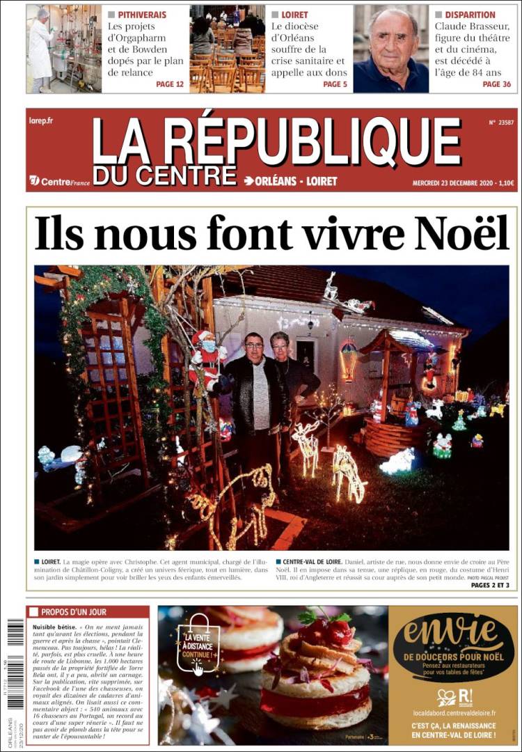 Portada de La République du Centre (Francia)