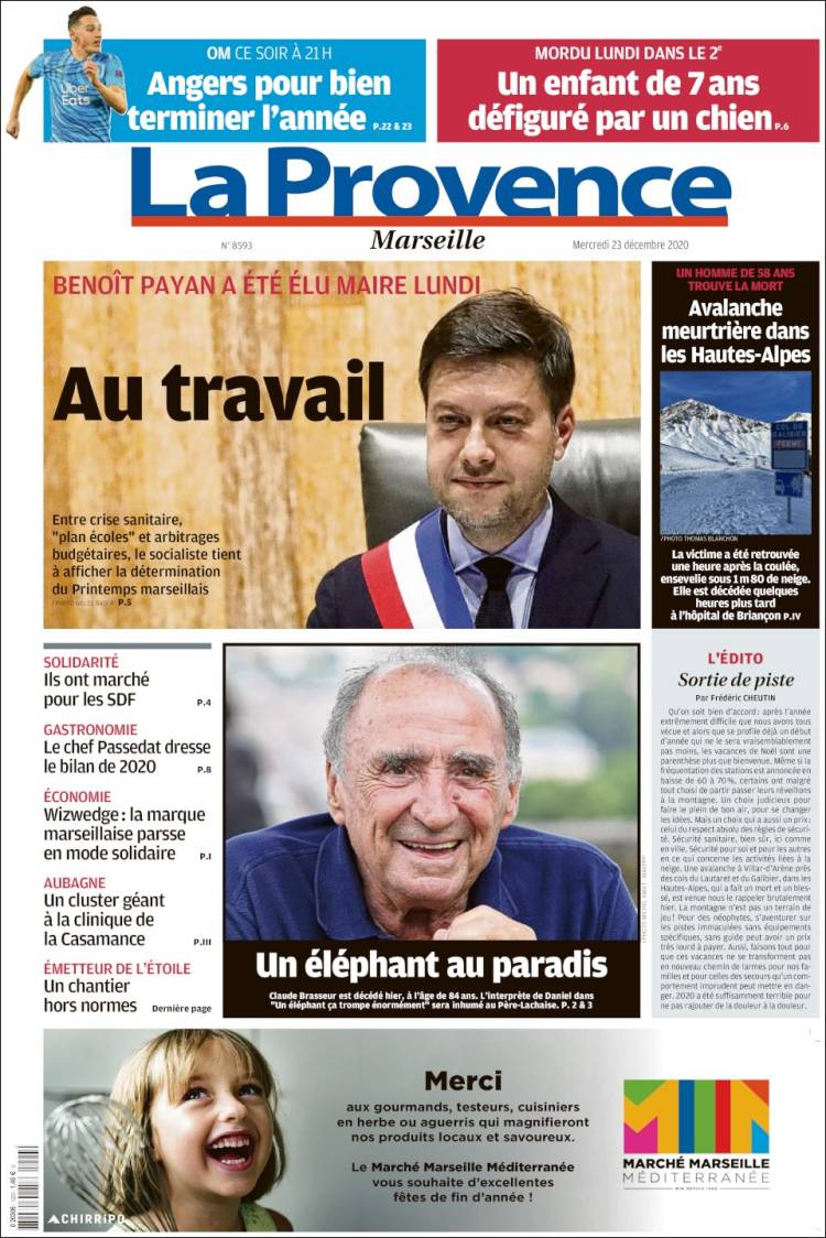 Portada de La Provence (Francia)