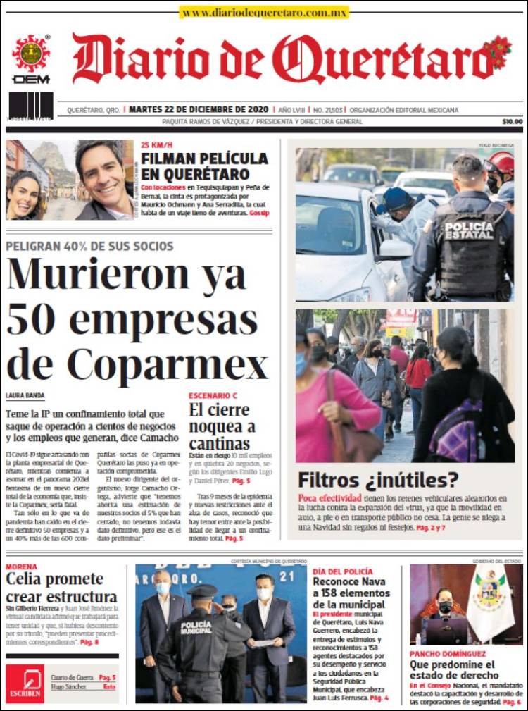 Portada de Diario de Querétaro (México)