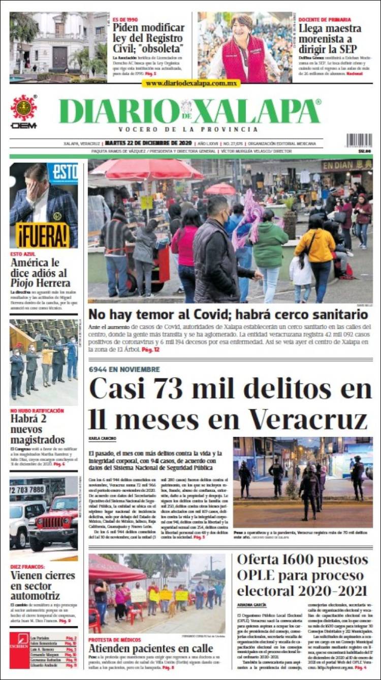 Portada de Diario de Xalapa (México)