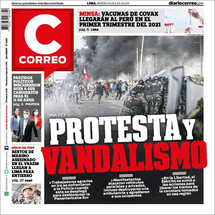 Portada de Diario Correo (Perú)