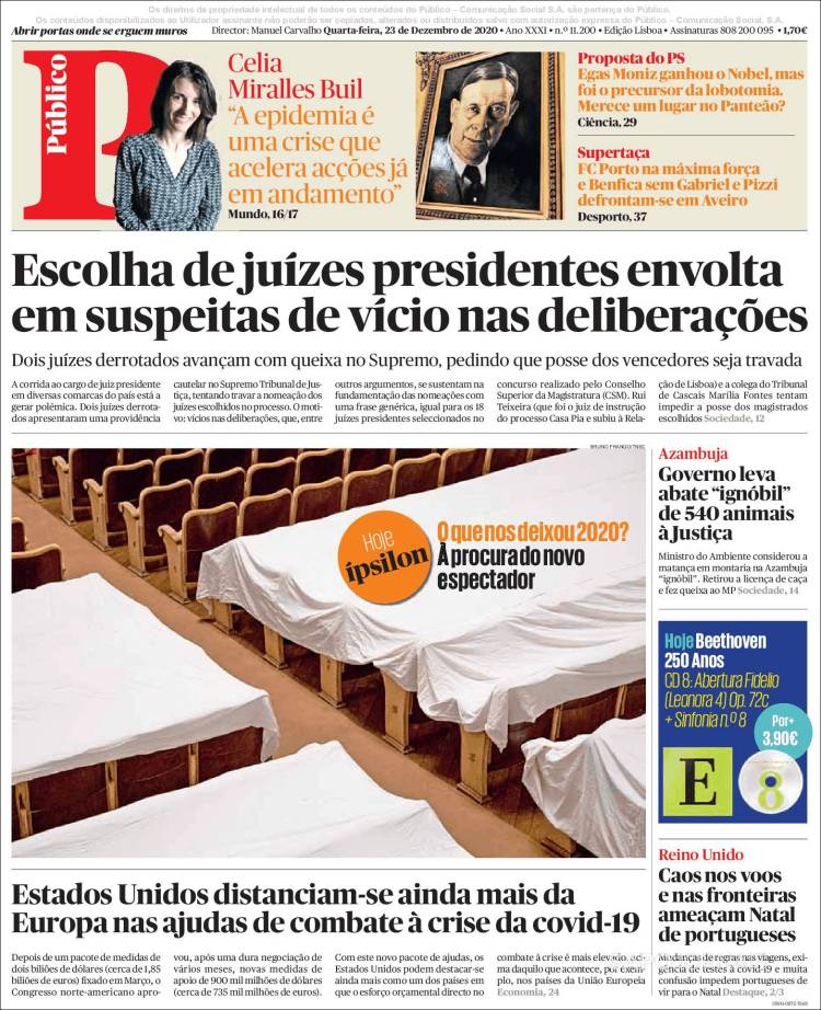 Portada de Público (Portugal)