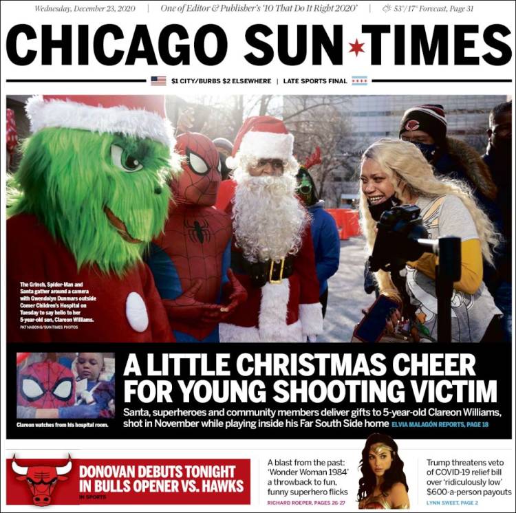 Portada de Chicago Sun-Times (USA)