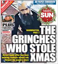 Portada de The Toronto Sun (Canadá)