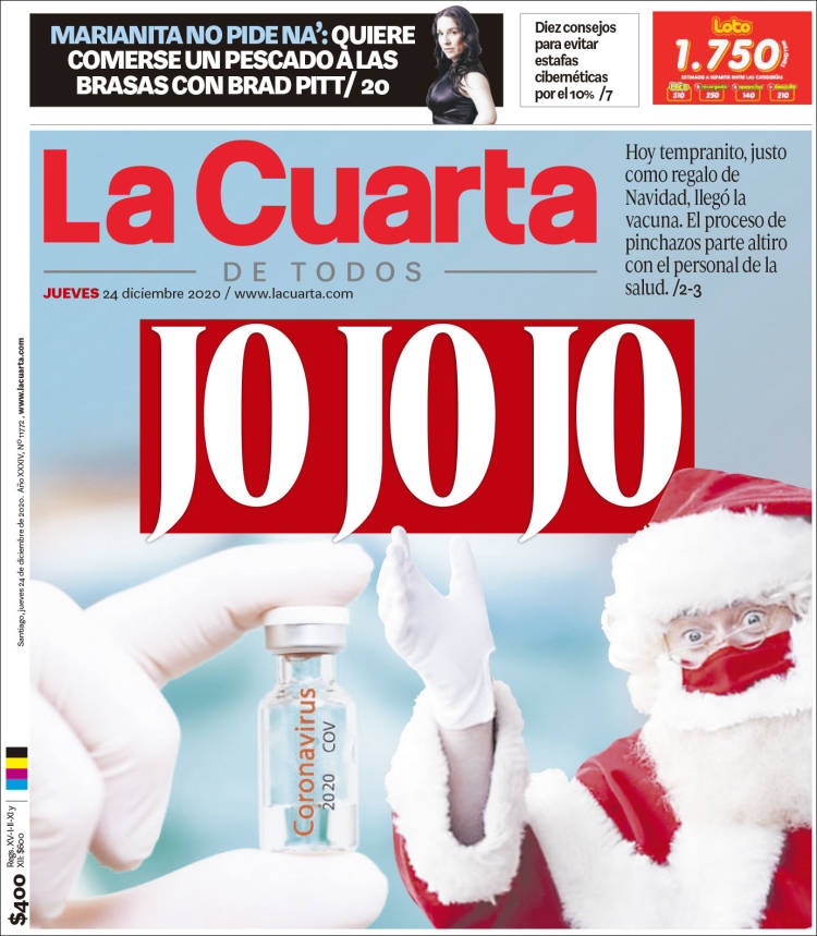 Portada de La Cuarta (Chile)