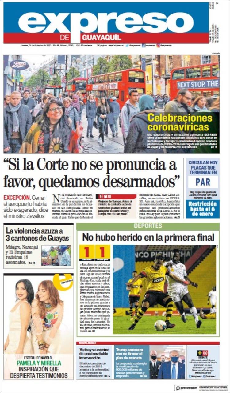 Portada de Expreso (Ecuador)