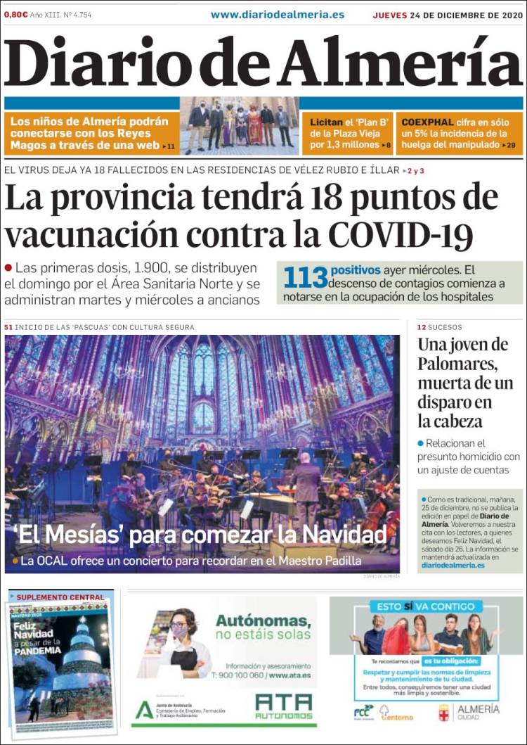 Portada de Diario de Almería (España)