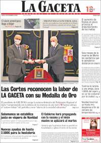 Portada de La Gaceta de Salamanca (España)