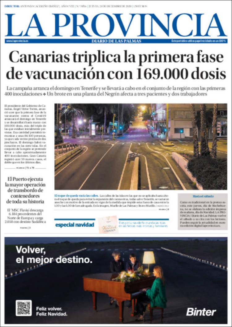 Portada de La Provincia (España)