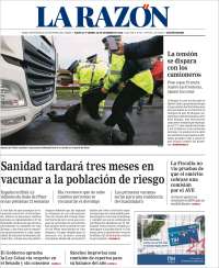 Portada de La Razón (España)