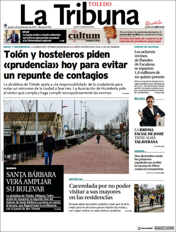 Portada de La Tribuna de Toledo (España)