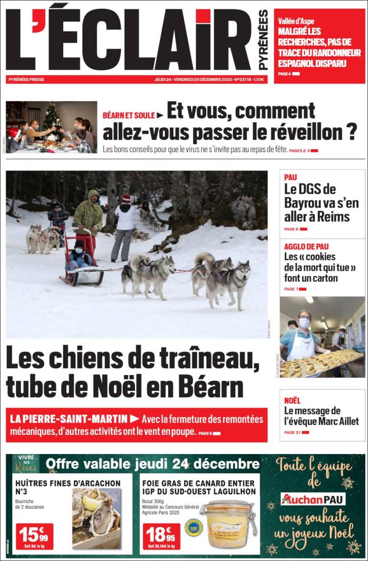 Portada de L'Eclair des Pyrénées (Francia)