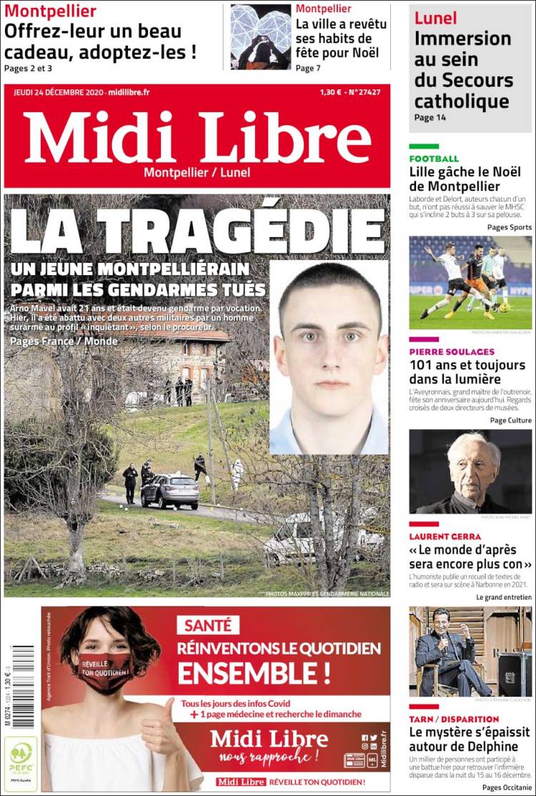 Portada de Midi Libre (Francia)