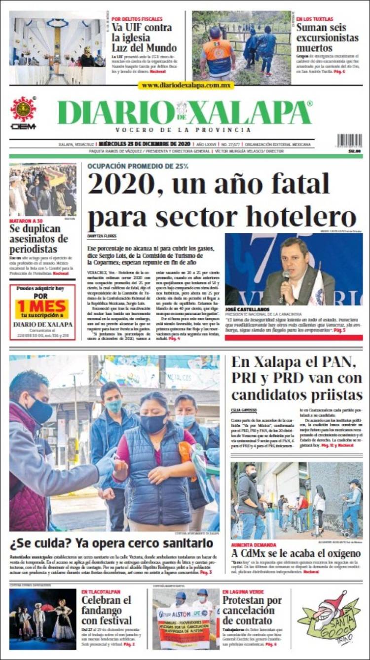 Portada de Diario de Xalapa (México)