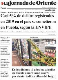 Portada de La Jornada de Oriente - Puebla (México)