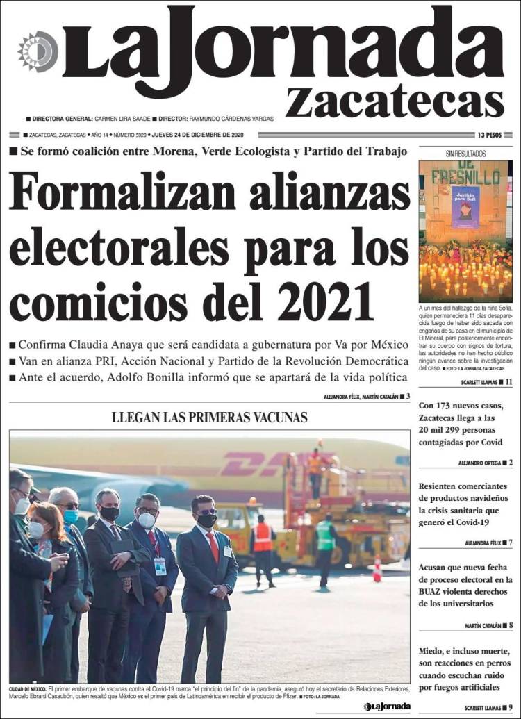 Portada de Jornada de Zacatecas (México)