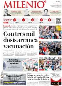 Portada de Milenio - Jalisco (México)