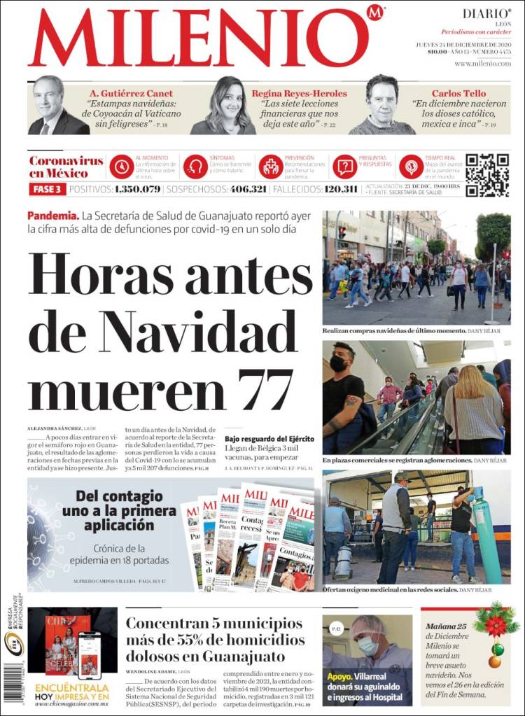 Portada de Milenio de León (México)
