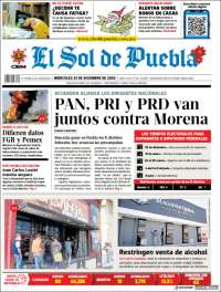 Portada de El Sol de Puebla (México)