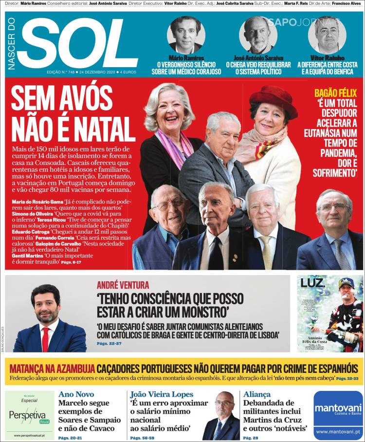 Portada de Jornal Sol (Portugal)