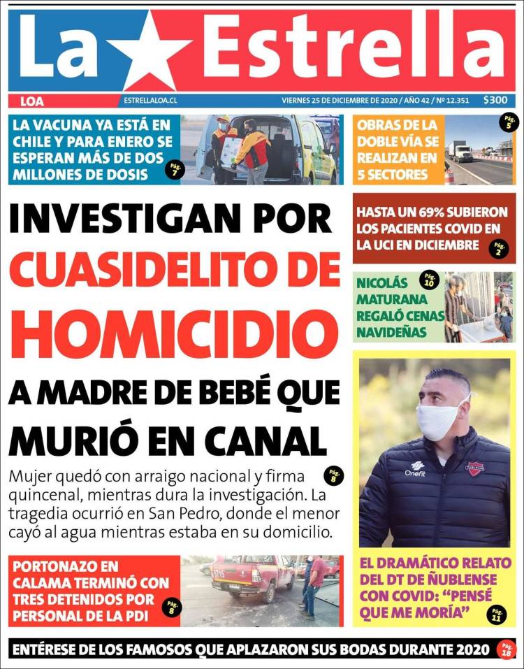 Portada de La Estrella de Loa (Chile)