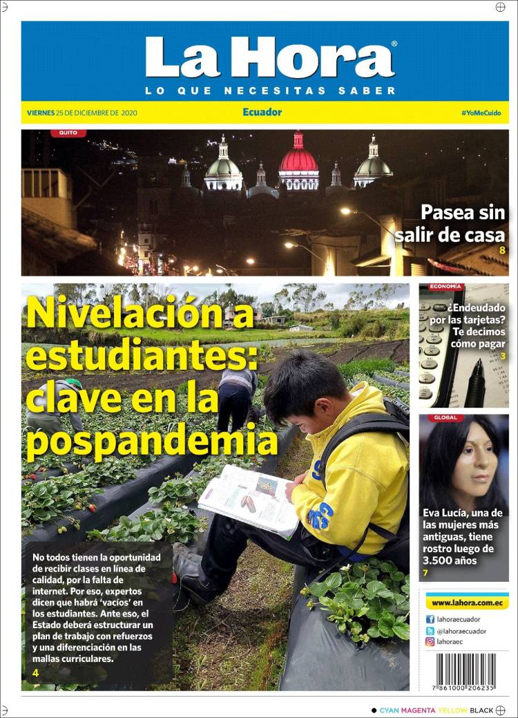Portada de La Hora - Ecuador (Ecuador)