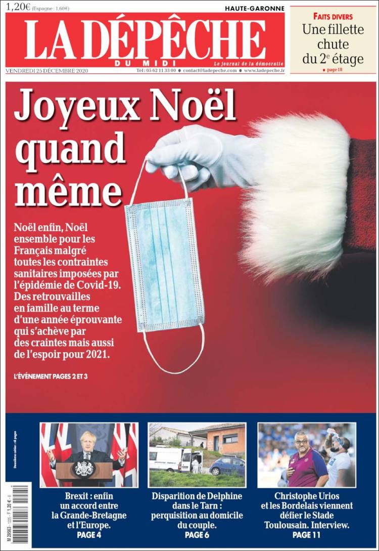 Portada de La Dépêche du Midi (Francia)