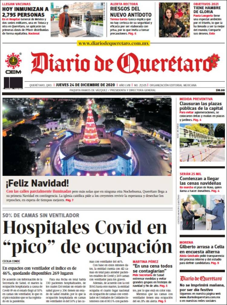 Portada de Diario de Querétaro (México)