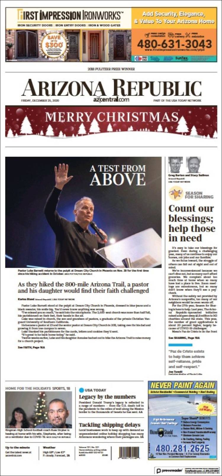 Portada de Arizona Republic News (États-Unis)