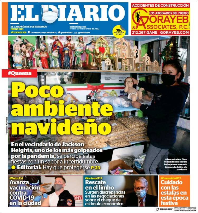 Portada de El Diario NY (USA)